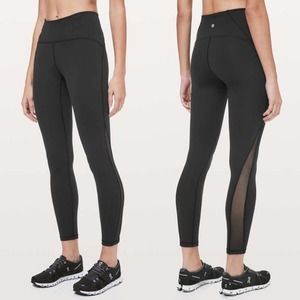 Lululemon | Train Times 7/8 Pant 25" Black Mesh First Release Leggings 2 W5AMOS